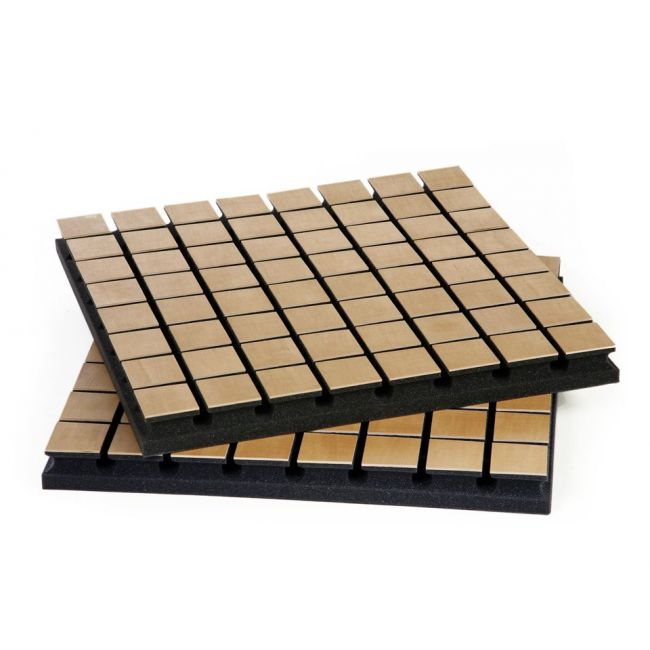 Schäck WD - panel absorbente acústico con terminación en láminas de madera Schäck WD - panel absorbente acústico con terminación en láminas de madera