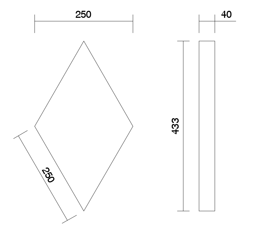 Desenho técnico painel Korund