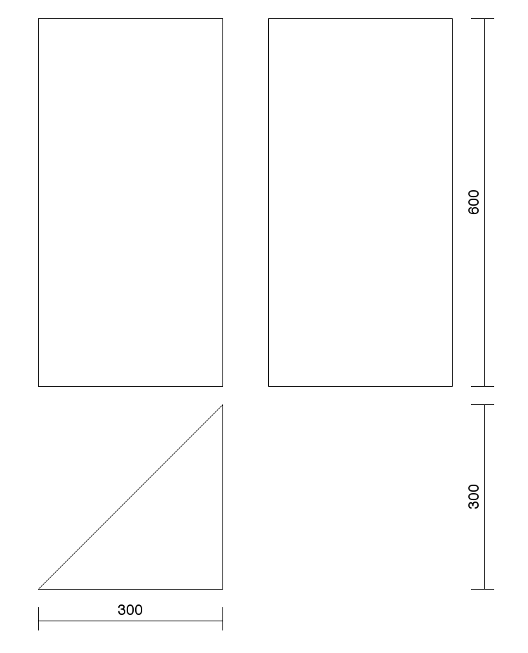 Technical Drawing bass traps Mocka BT