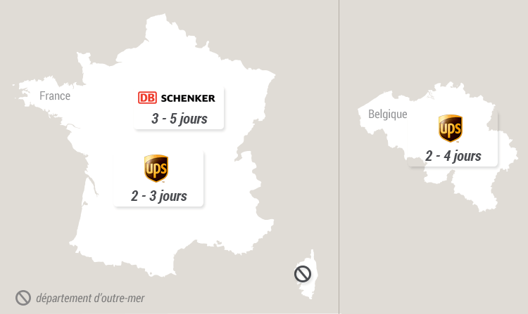 Délais de livraison - France - Belgique