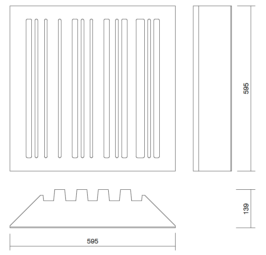 dibujo técnico panel Streckkod BT